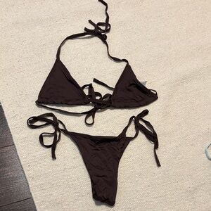 Elegant Dark Brown Bikini Set